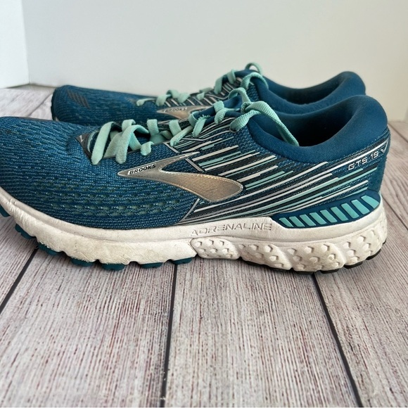 BROOKS Adrenaline Running Teal Shoes 8 - Picture 4 of 9